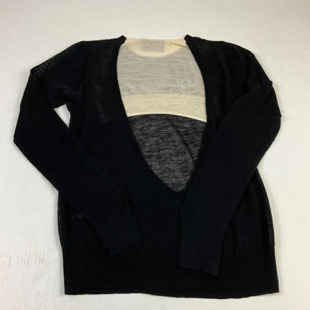 ALC Womens Andy Open Back Wool Sweater Color-Block Long Sleeve Knit Pullover XS